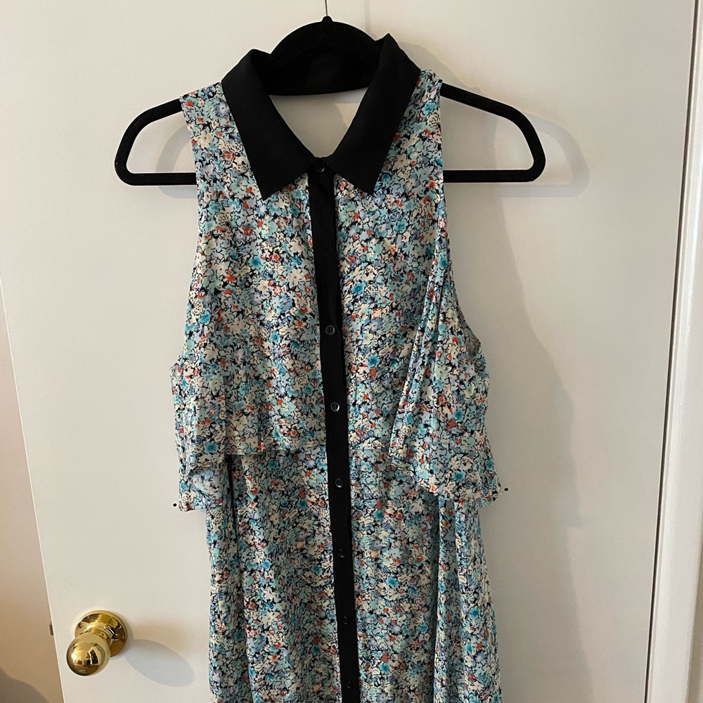 BCBG Collared Floral Dress